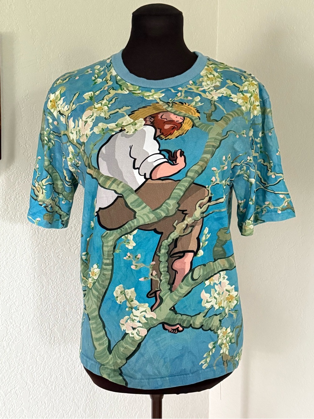 Immersive Van Gogh Almond Blossom Graphic Art T Shirt Adult Small